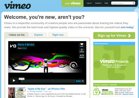 Vimeo, videos